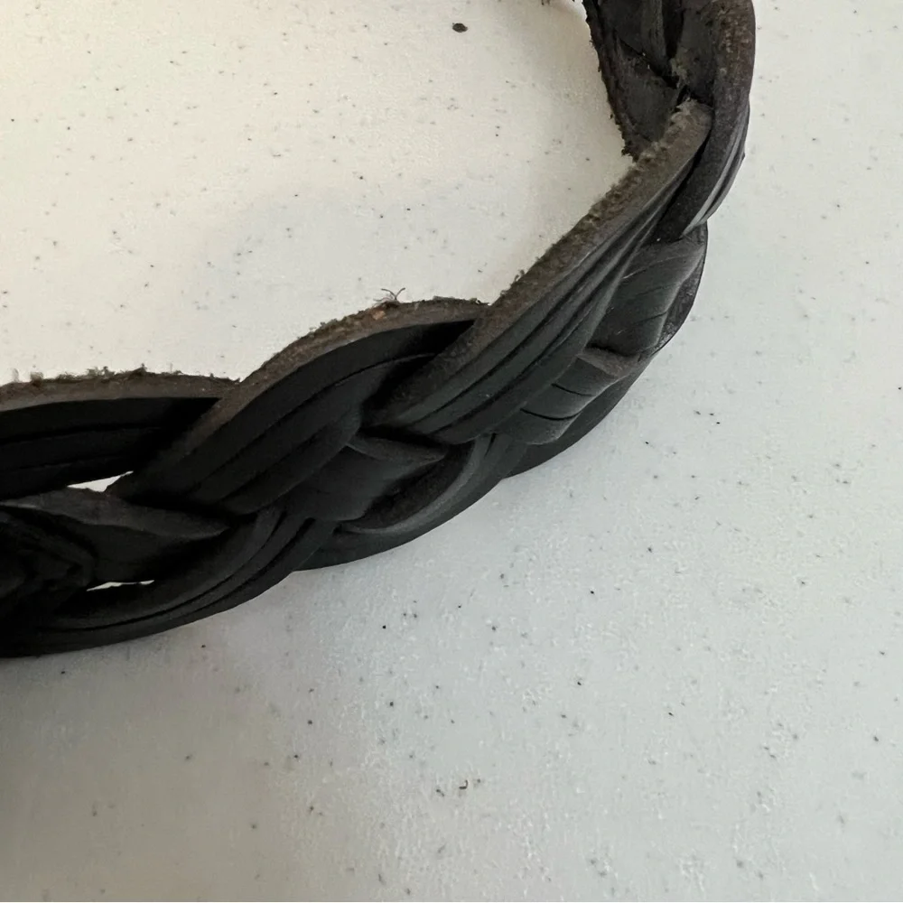 Brighton Black and Silver Braided Belt with Ornate Buckle
